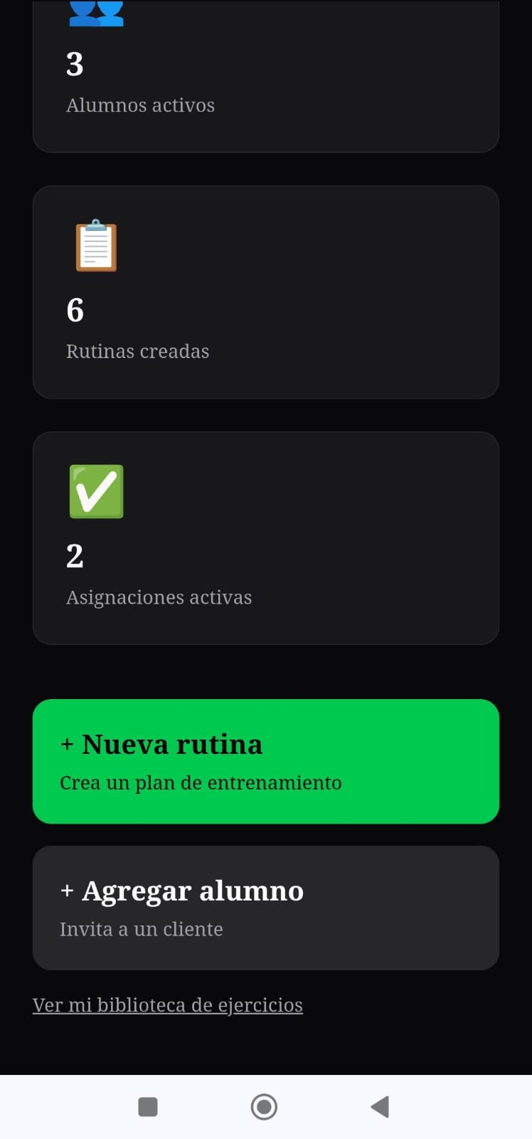 App Gym pantalla 2
