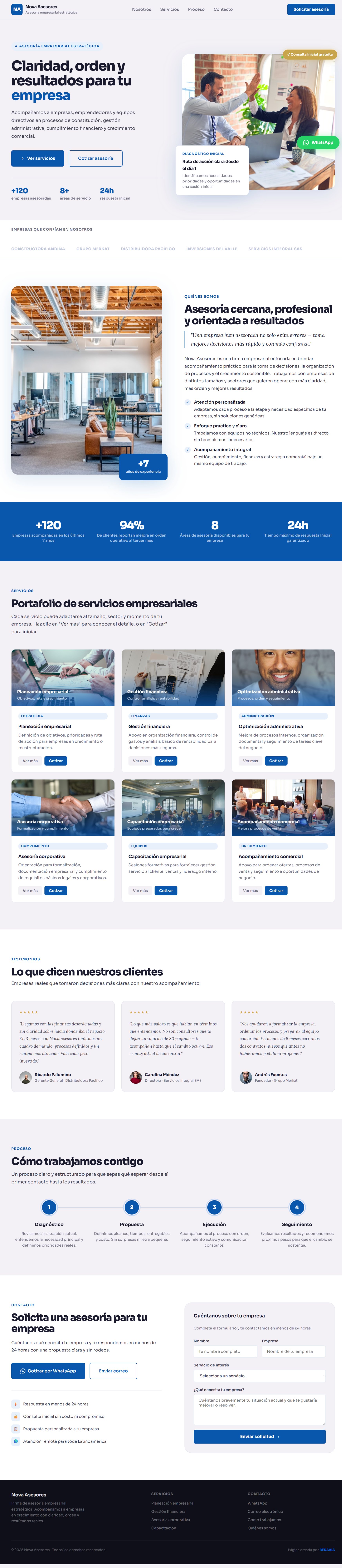 Demo página web consultoría empresarial - BEKAVIA