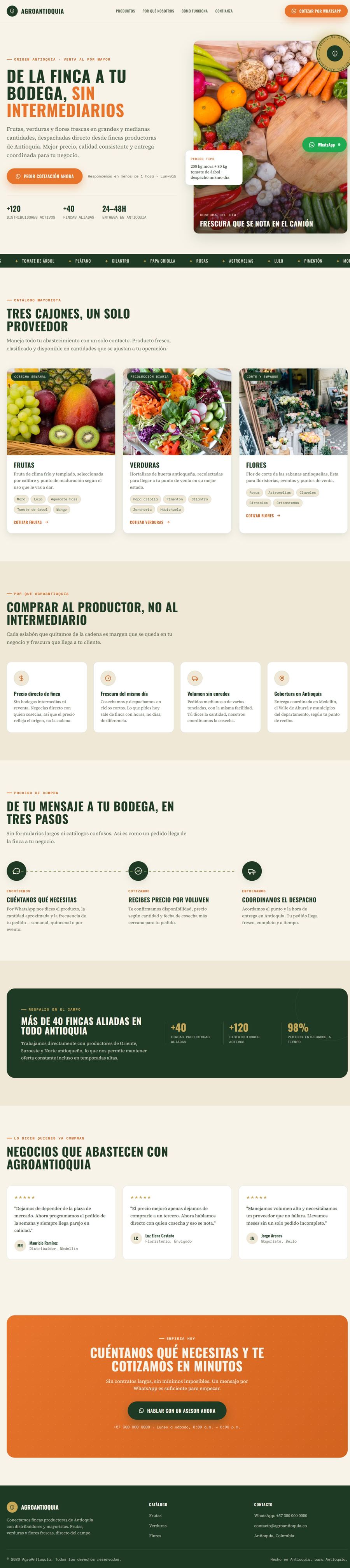 Demo landing page mayorista agro - BEKAVIA