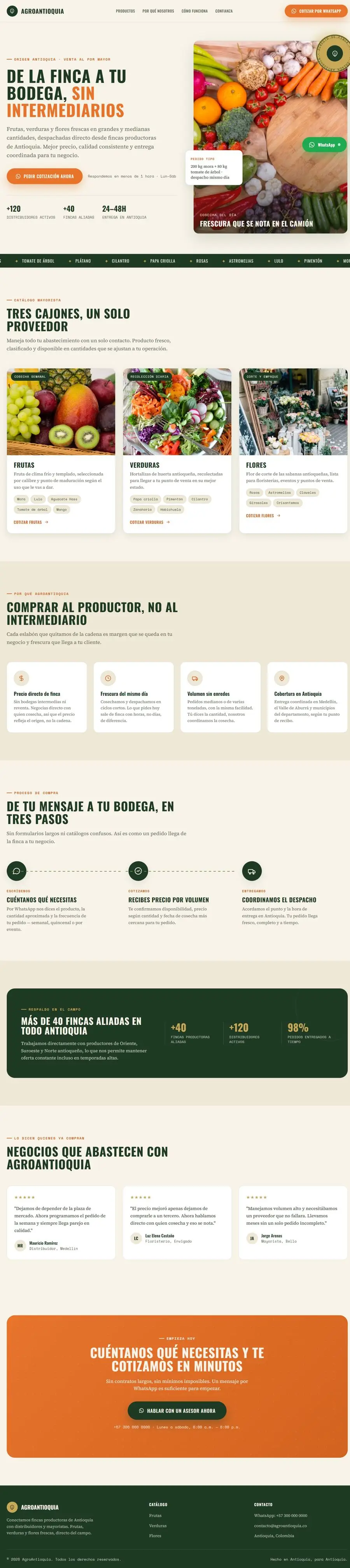 Demo landing page mayorista agro - BEKAVIA
