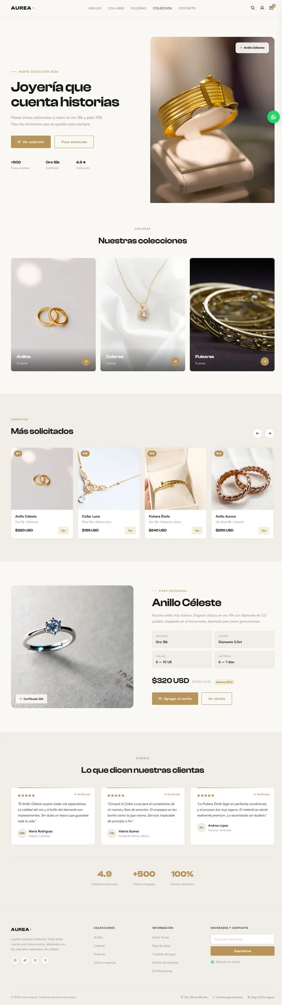 Demo tienda online joyería premium - BEKAVIA