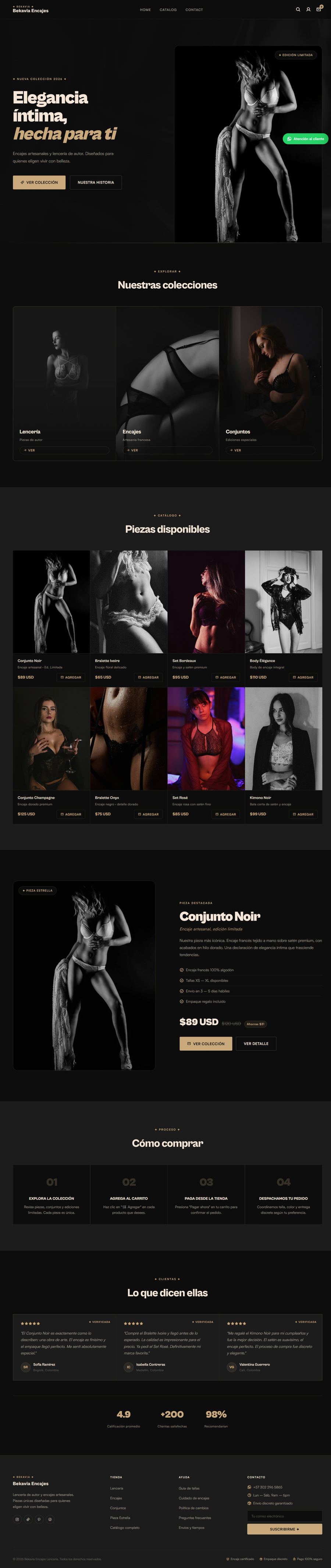 Demo tienda online lencería artesanal - BEKAVIA
