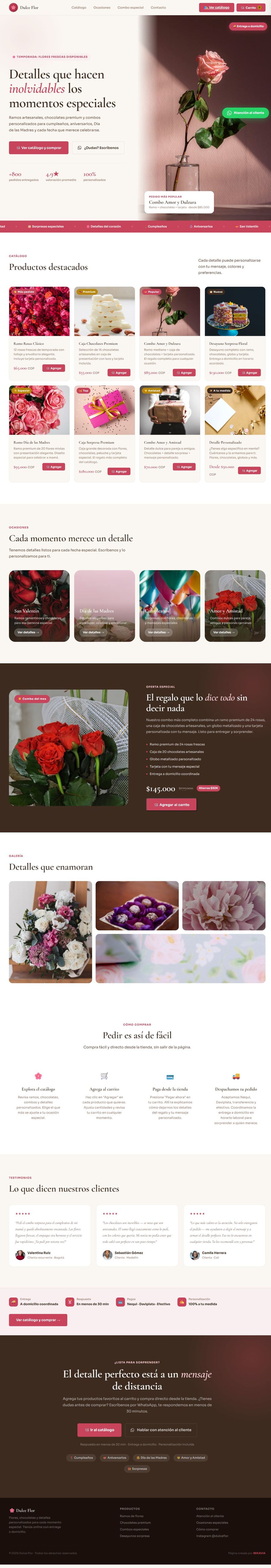 Demo tienda online flores y chocolates - BEKAVIA
