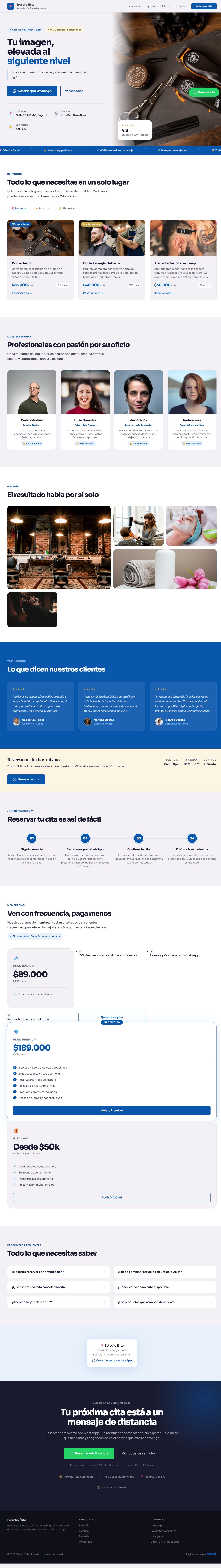 Demo página web barbería y estética - BEKAVIA
