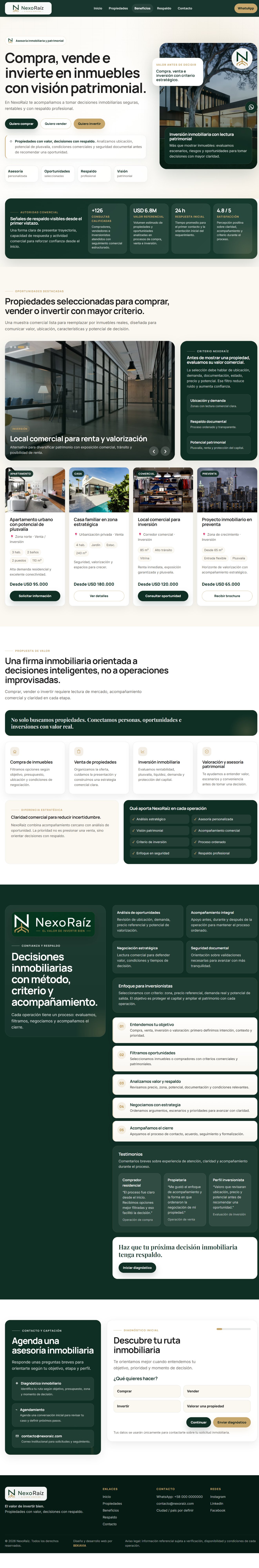 Demo página web inmobiliaria - BEKAVIA